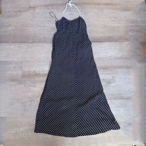 Roxy Women's Black White Stripes Halter Maxi Dress Size S
